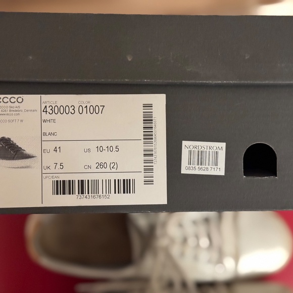 Ecco Soft 7 Leather Sneaker (White - Size 41) - Picture 4 of 6